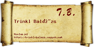 Trinkl Balázs névjegykártya